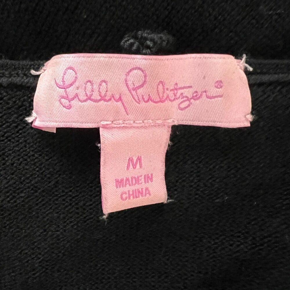 Lilly Pulitzer Dress Womens Medium Black‎ Cream Connie Merino Wool Career Preppy - Picture 7 of 10